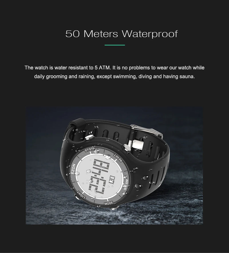 EZON New Fashion Woman Digital Sport Watch for Outdoor Running with Alarm Clock Stopwatch Countdown Timer Waterproof 50m L008