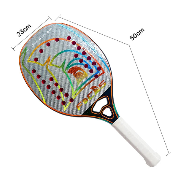 GAIVOTA -FOCAS Silver Kevlar Beach Tennis Racquet Advanced red EVA surface rough treatment