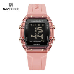 NAVIFORCE Women Wristwatch High Quality Waterproof Silicone Strap Clock Fashion Sport Luminous Electronic Watch Relogio Feminino