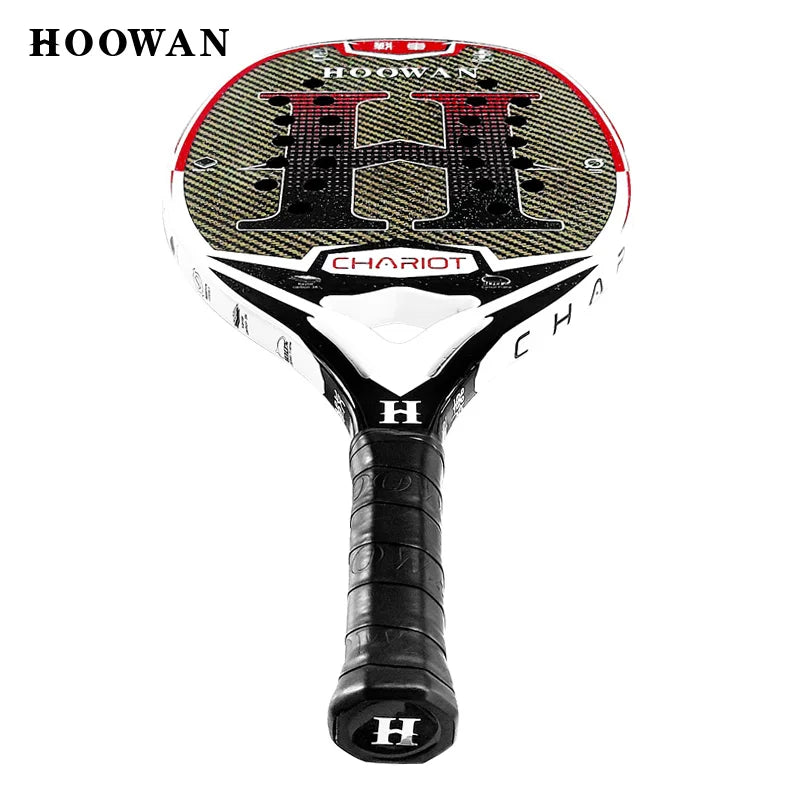 HOOWAN CHARIOT Beach Tennis Racket T700 Kevlar Carbon Fiber High-Grit Surface 20MM Mid-Hard EVA Core