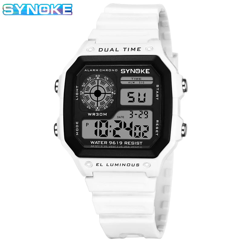 SYNOKE Digital Watches Lady Sports Luminous Multifunction Waterproof Chrono Wristwatch Outdoor Girls Fashion Student Watch New