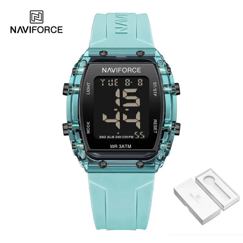 NAVIFORCE Women Wristwatch High Quality Waterproof Silicone Strap Clock Fashion Sport Luminous Electronic Watch Relogio Feminino