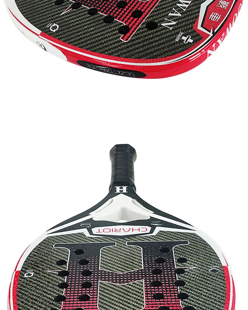 HOOWAN CHARIOT Beach Tennis Racket T700 Kevlar Carbon Fiber High-Grit Surface 20MM Mid-Hard EVA Core