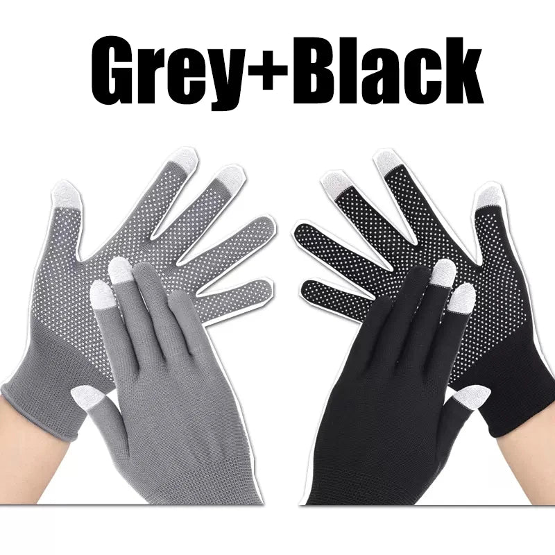 Non-slip Touchscreen Nylon Gloves Men Women Summer Outdoor Riding Sport Fitness Breathable Non-slip Sunscreen Half Finger Gloves