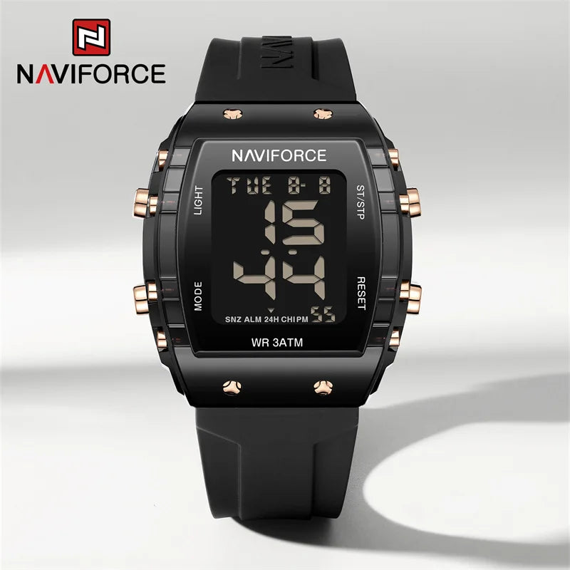 NAVIFORCE Women Wristwatch High Quality Waterproof Silicone Strap Clock Fashion Sport Luminous Electronic Watch Relogio Feminino