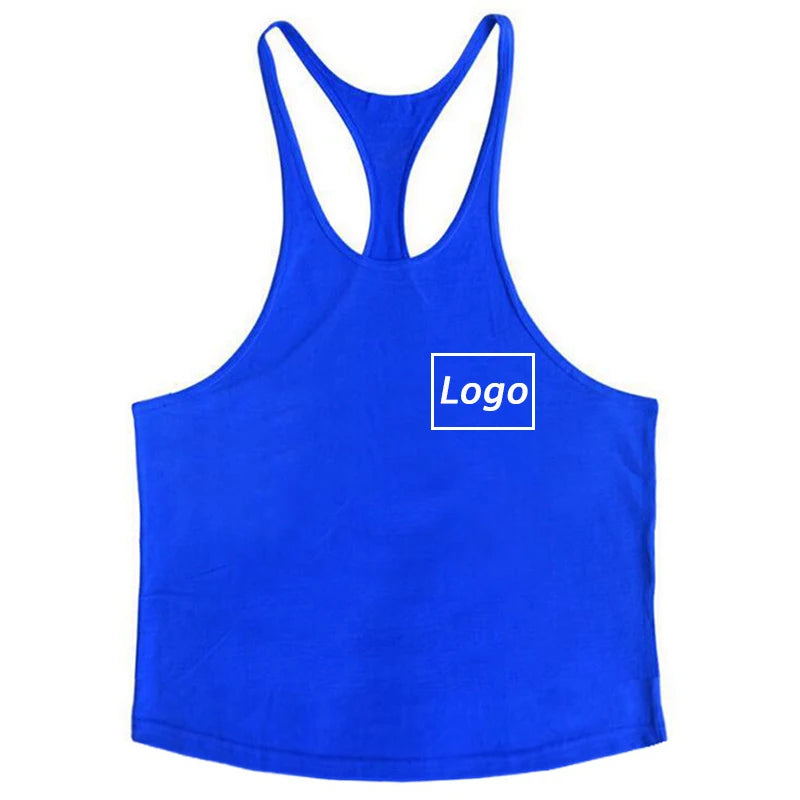 Customized Print Stringer Tank Tops for Men Y-Back Sleeveless Vest Athletic Muscle Training Tees Tops Gym Workout Fitness