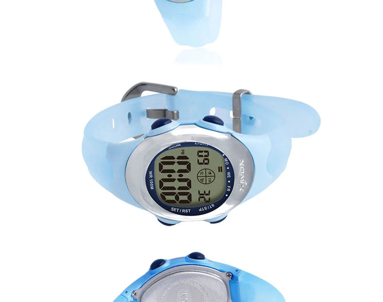 Woman Student Multi-function Waterproof 100m Sports Swim Dive Alarm Stopwatch Luminous Electric Watch LD