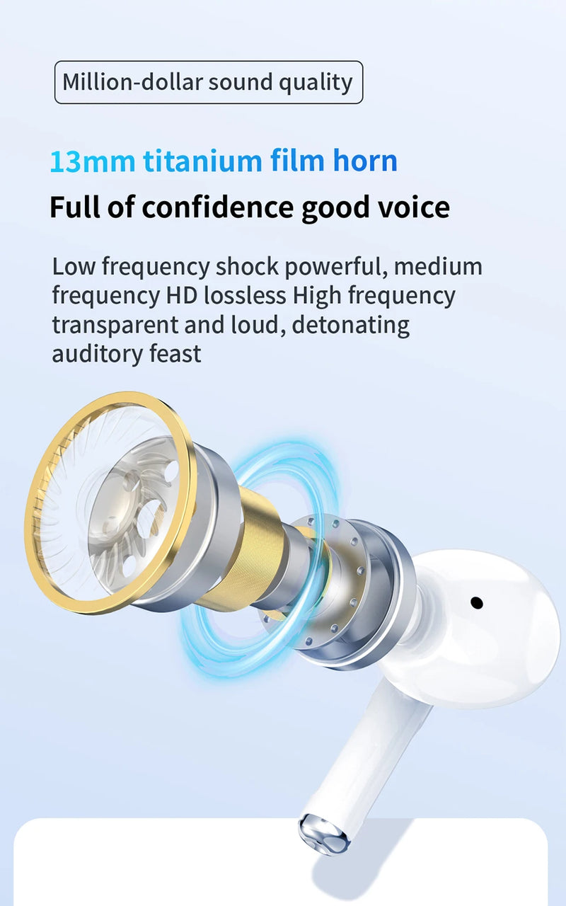 MZYMI ANC Bluetooth 5.3 Earphones In Ear Buds Waterproof Headphones Wireless Headset Built-in Microphone With Charging Case