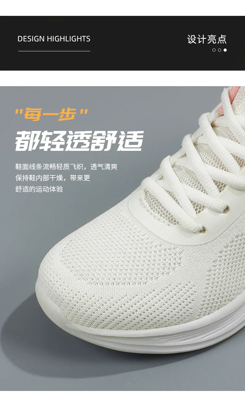 Breathable lace-up running sport shoes