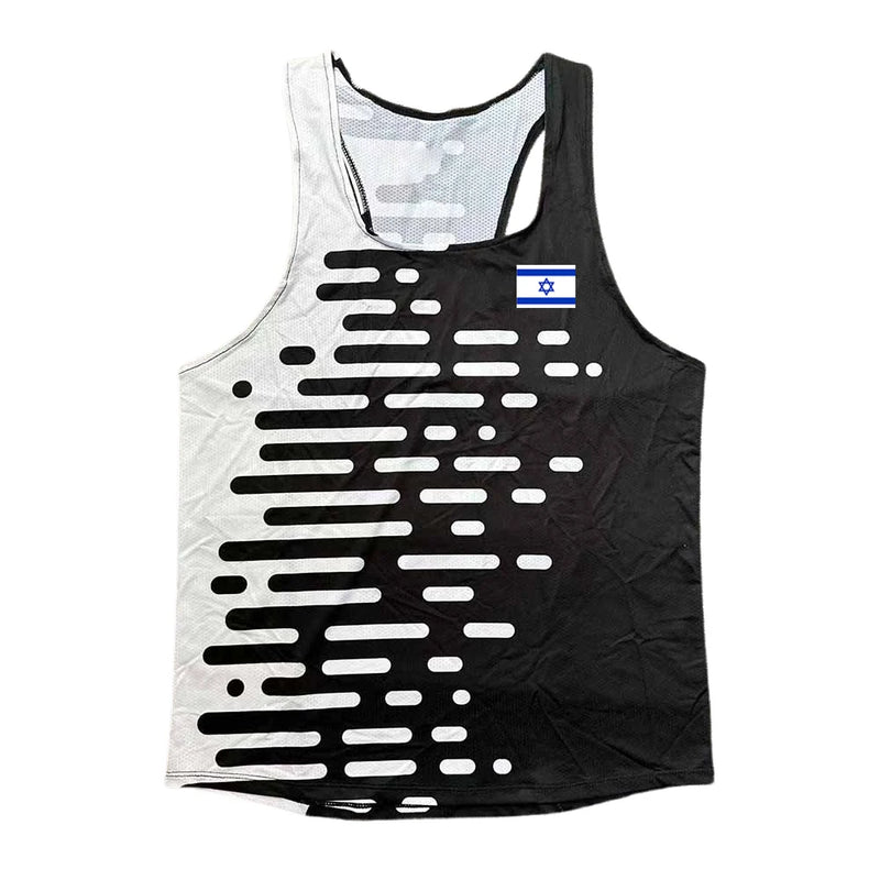 Israel Run Athletics Tank Top Runnning Speed Singlet Fitness Shirt Mens Clothing Guys Sleeveless Track Field Vest Customization