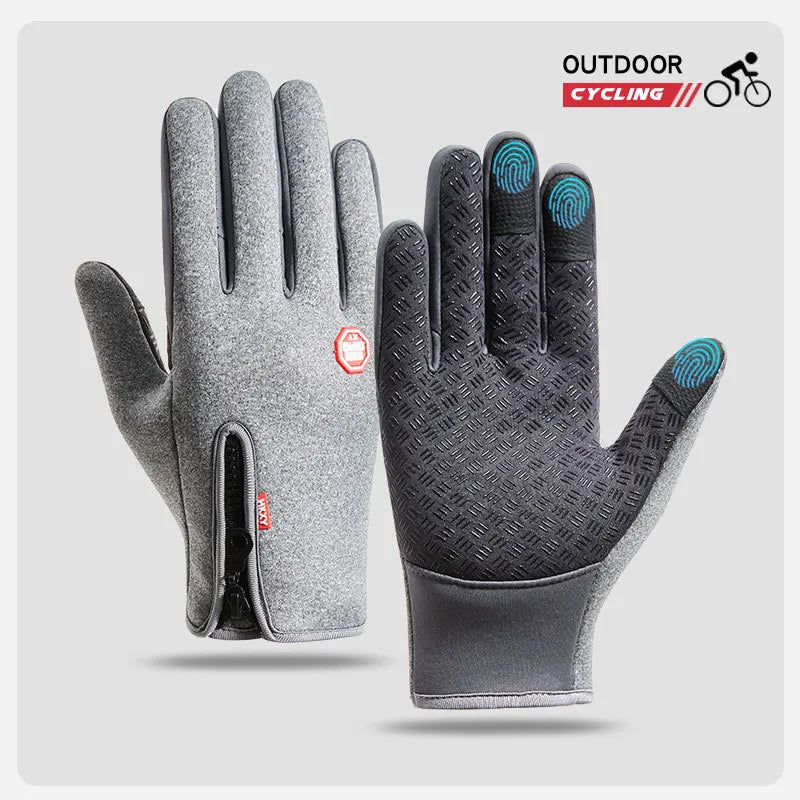 Men's Cycling Gloves Winter Touchscreen Warm Women Bicycle Gym Outdoor Driving Motorcycle Waterproof Thermal Non-Slip Gloves