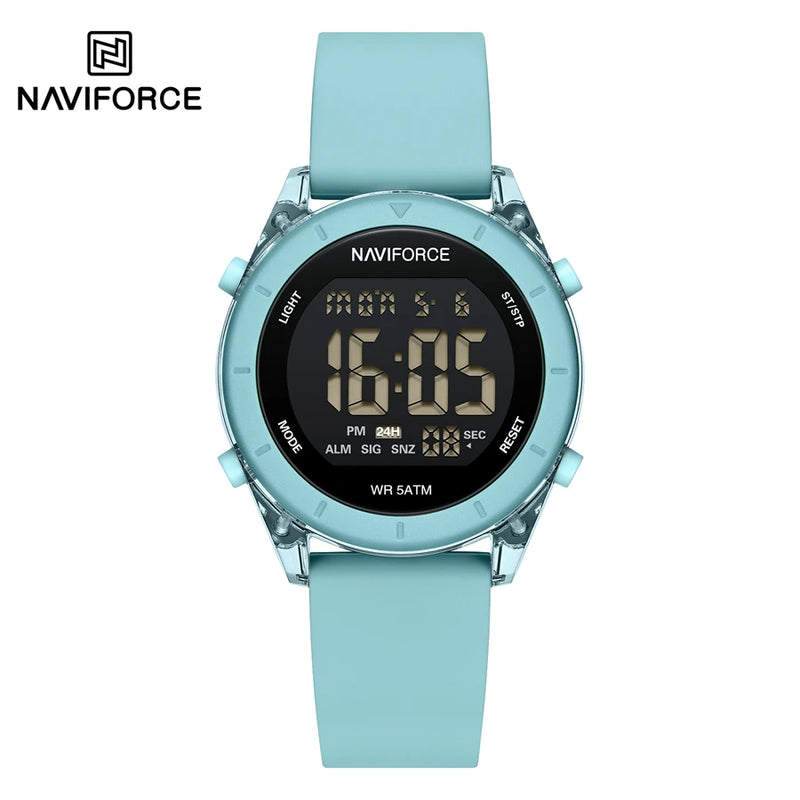 NAVIFORCE Sports Watch 2024 New Fashion Watches Waterproof Electronic LED Luminous Wristwatch Women's Sport Digital Round Clock