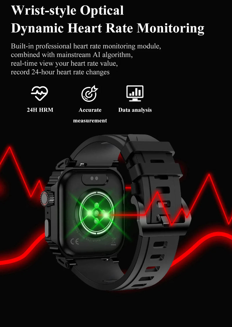 Outdoor Sports GPS Smart Watch Heart Rate Blood Oxygen Health Blue Tooth Call Watches IP68 Waterproof Smartwatch 410Mah Battery