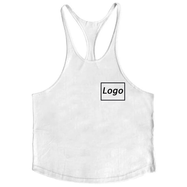 Customized Print Stringer Tank Tops for Men Y-Back Sleeveless Vest Athletic Muscle Training Tees Tops Gym Workout Fitness