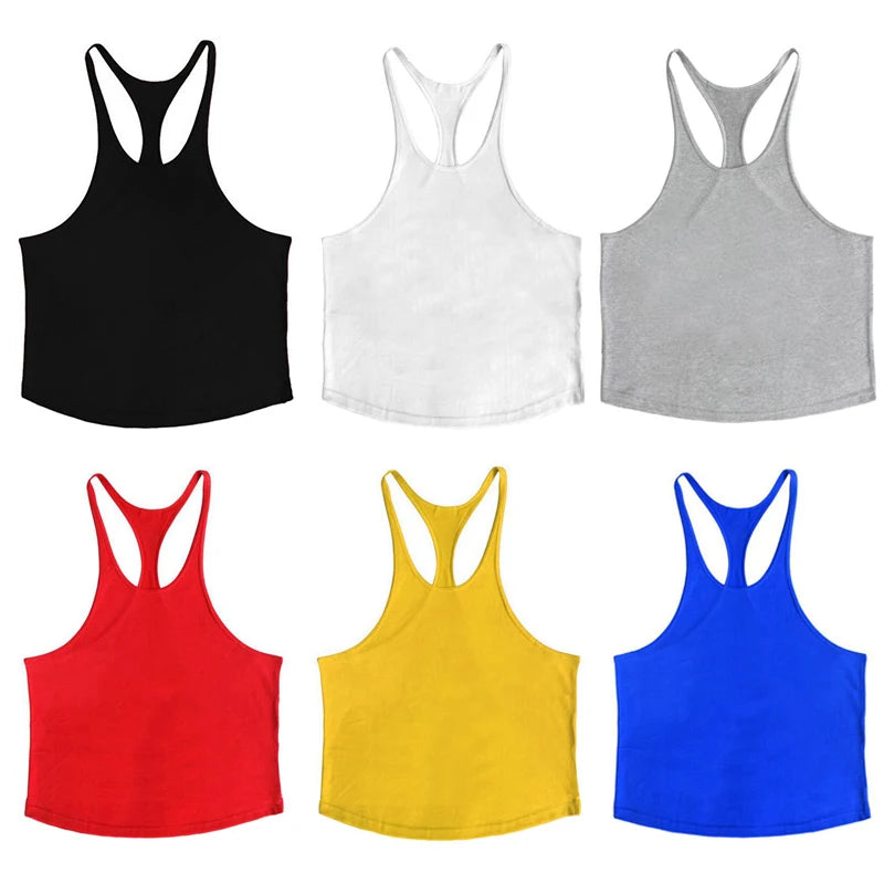 Customized Print Stringer Tank Tops for Men Y-Back Sleeveless Vest Athletic Muscle Training Tees Tops Gym Workout Fitness