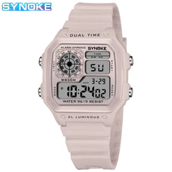 SYNOKE Digital Watches Lady Sports Luminous Multifunction Waterproof Chrono Wristwatch Outdoor Girls Fashion Student Watch New