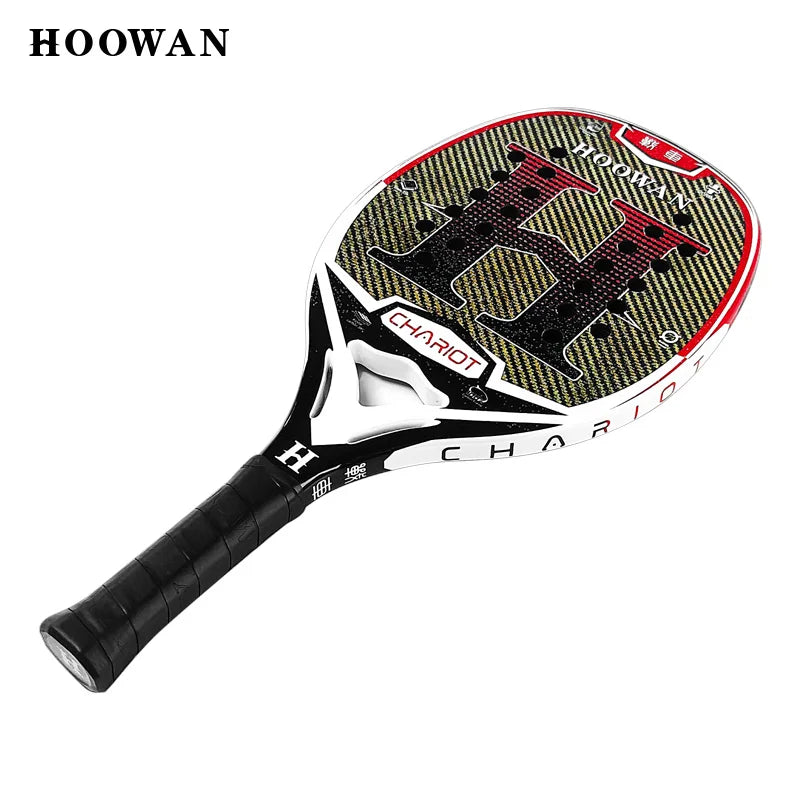 HOOWAN CHARIOT Beach Tennis Racket T700 Kevlar Carbon Fiber High-Grit Surface 20MM Mid-Hard EVA Core