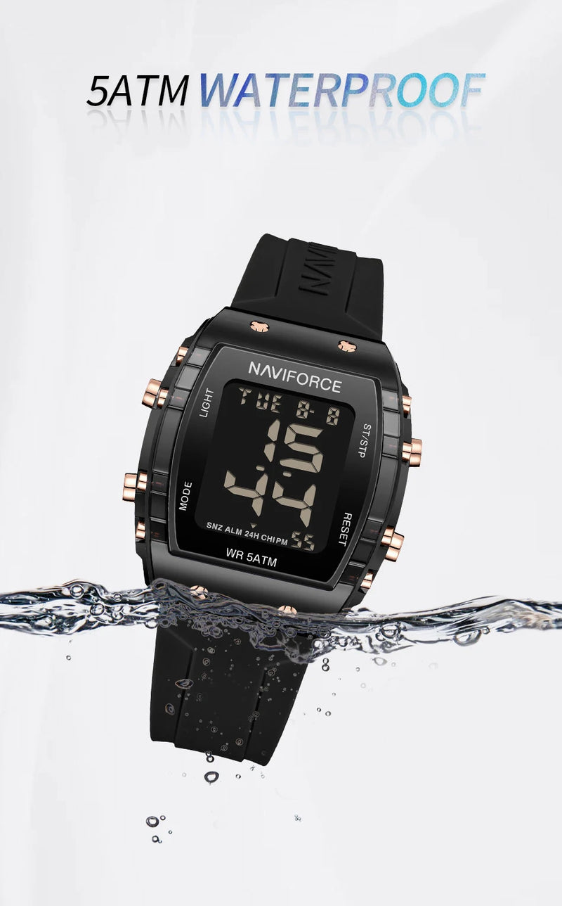 NAVIFORCE Women Wristwatch High Quality Waterproof Silicone Strap Clock Fashion Sport Luminous Electronic Watch Relogio Feminino