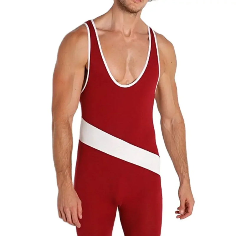 New Style Mens Usa Wrestling Singlets Suit Sleeveless Weightlifting Clothing Boxing Skinsuit One-piece Tights Run Race Speedsuit