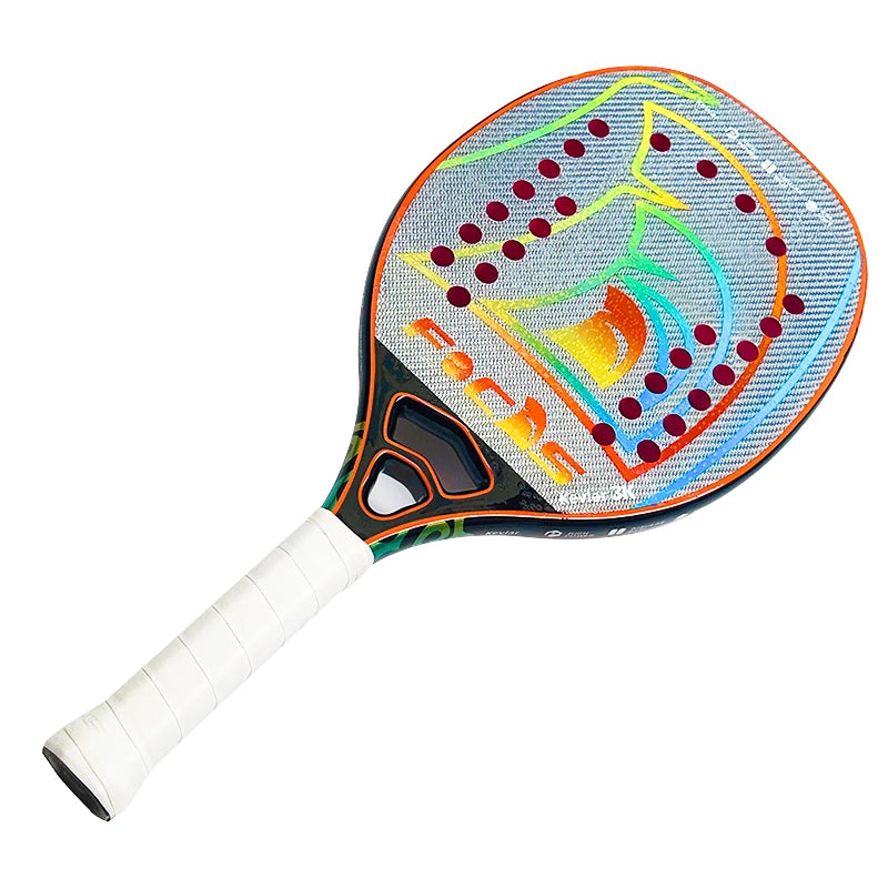 GAIVOTA -FOCAS Silver Kevlar Beach Tennis Racquet Advanced red EVA surface rough treatment