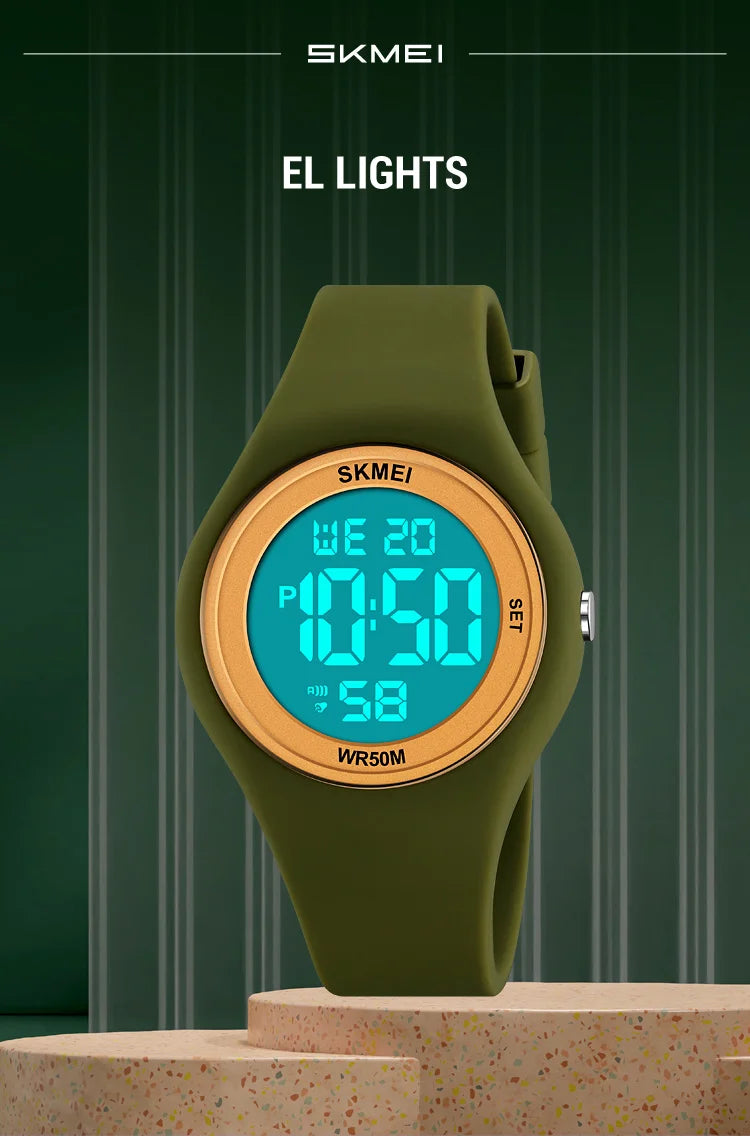 SKMEI Youth Outdoor Sports Digital Watch For Men Women Students 5Bar Waterproof Stopwatch Countdown Wristwatch Alarm Reloj Mujer