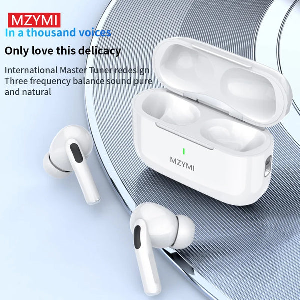 MZYMI ANC Bluetooth 5.3 Earphones In Ear Buds Waterproof Headphones Wireless Headset Built-in Microphone With Charging Case