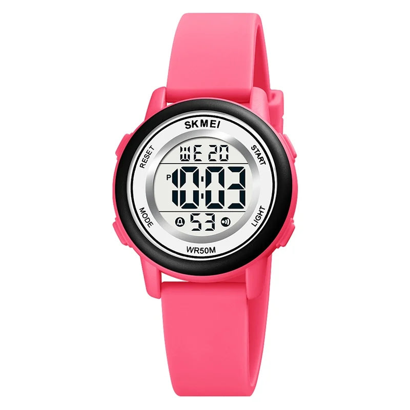 Skmei Fashion LED Light Stopwatch Digital Sports Watches Women Student Waterproof Calendar Wristwatch For Ladies Female Alarm