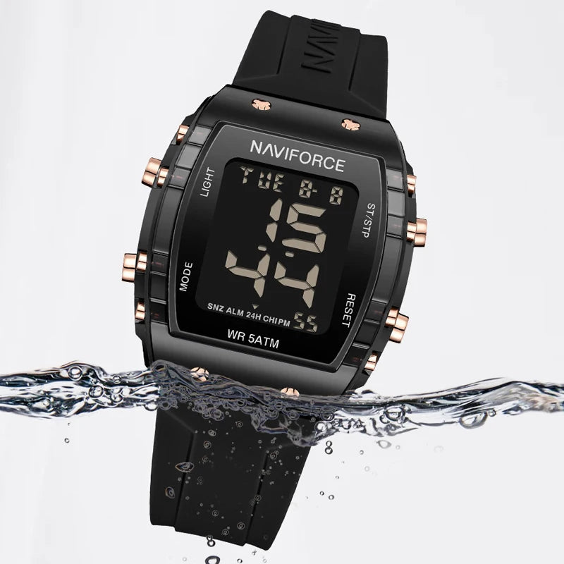 NAVIFORCE Women Wristwatch High Quality Waterproof Silicone Strap Clock Fashion Sport Luminous Electronic Watch Relogio Feminino