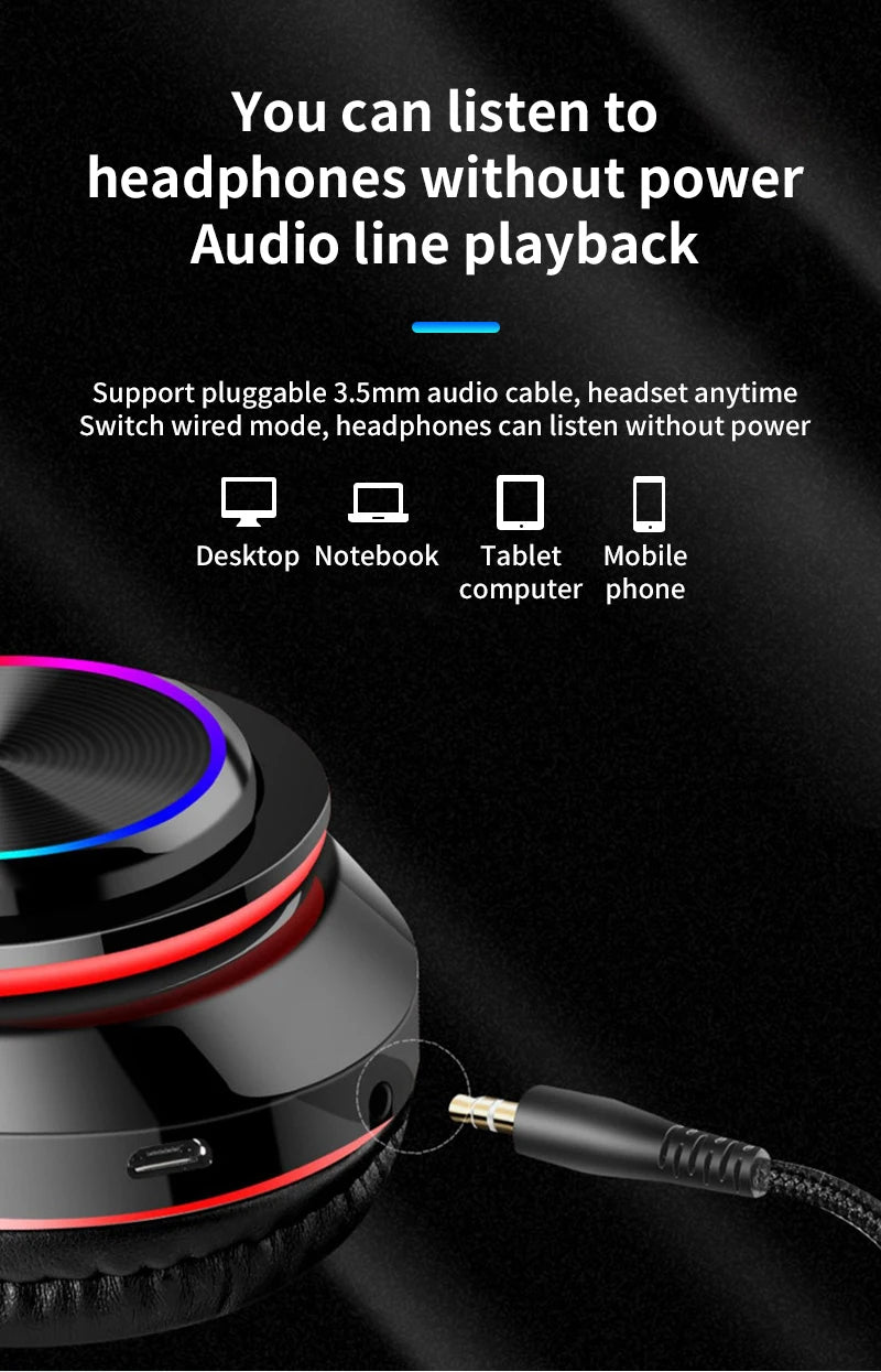 Wireless Bluetooth 5.0 Headphone With Microphone On-Ear Headset Stereo Sound Earphones Sports Gaming Foldable Headphones B39