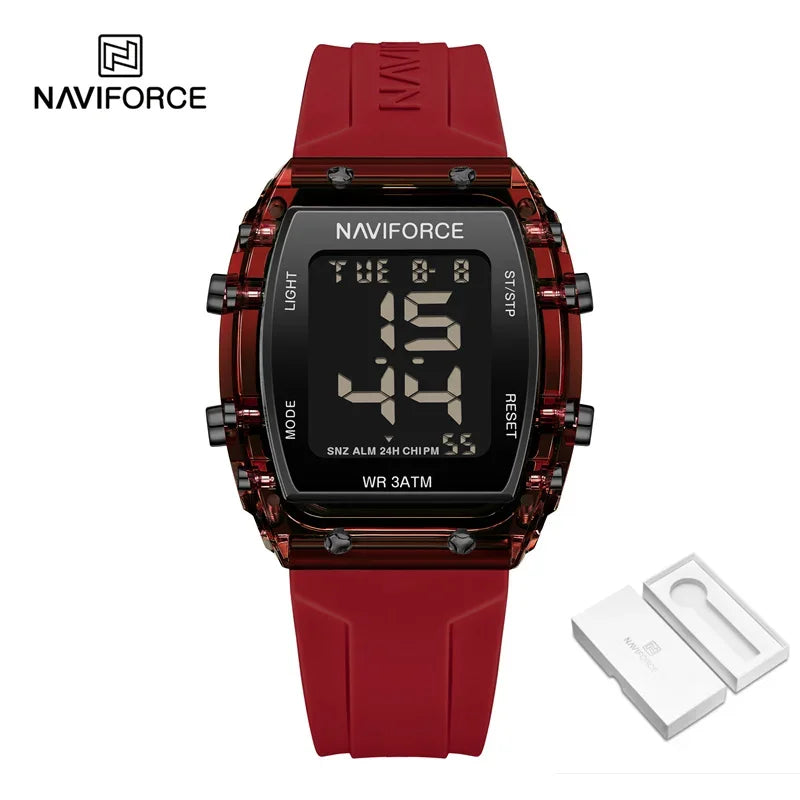 NAVIFORCE Women Wristwatch High Quality Waterproof Silicone Strap Clock Fashion Sport Luminous Electronic Watch Relogio Feminino