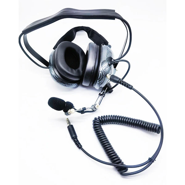 ‎H41-CF Carbon Fiber Aviation Helicopter Headphone U174 Pilot Headset, Active Noise Cancelling Behind the Head for Racing Radio