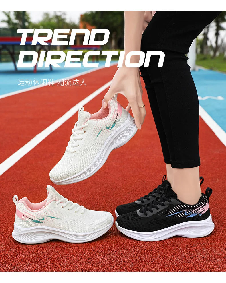 Breathable lace-up running sport shoes