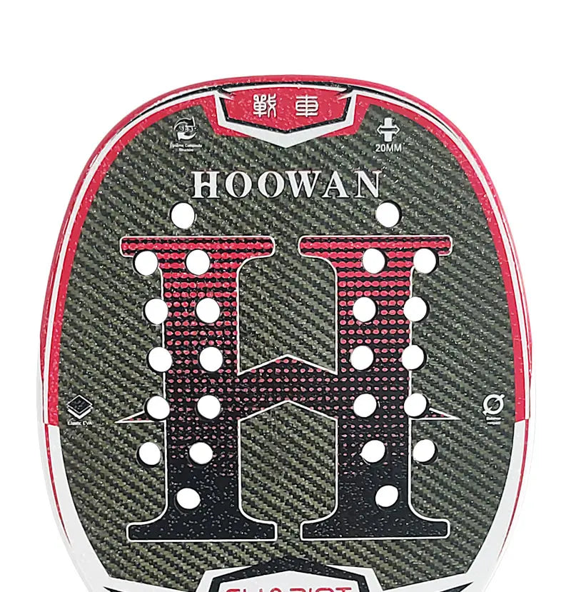 HOOWAN CHARIOT Beach Tennis Racket T700 Kevlar Carbon Fiber High-Grit Surface 20MM Mid-Hard EVA Core