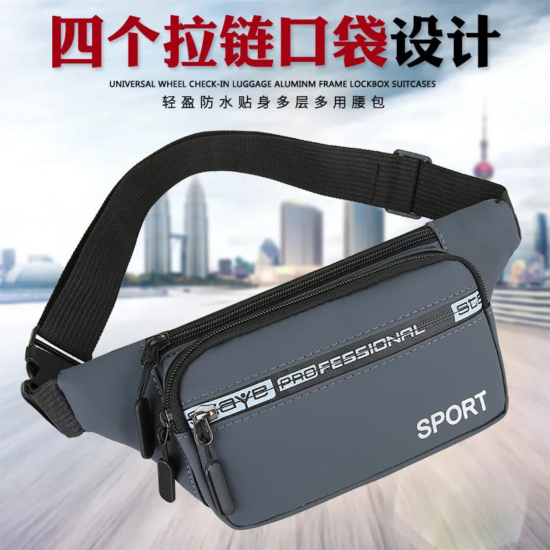 Men's Breast Package Waterproof Outdoor Sports Bag Running Jogging Belt Pouch Waist Bag Fanny Pouch Crossbody Male Banana Bag