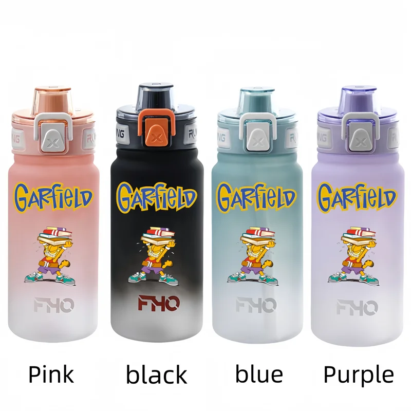 Garfield 750ml Plastic Anti-drip Water Bottle for Fitness and Sports Drinking  Large Capacity  Children Students