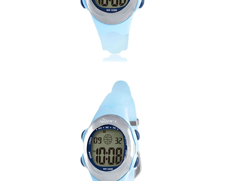 Woman Student Multi-function Waterproof 100m Sports Swim Dive Alarm Stopwatch Luminous Electric Watch LD