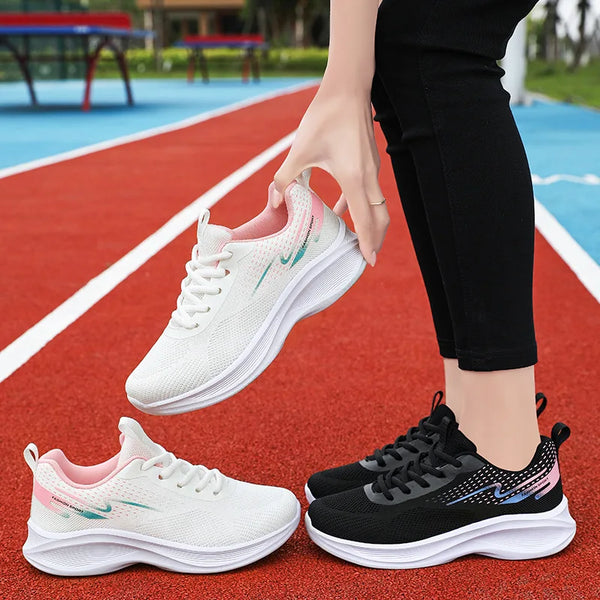 Breathable lace-up running sport shoes