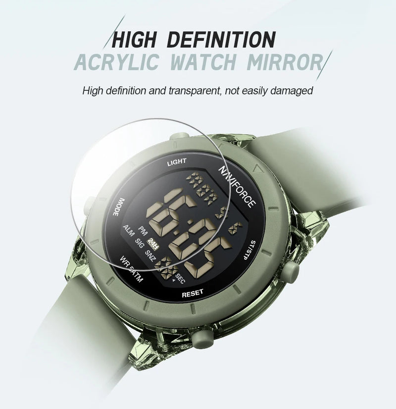 NAVIFORCE Sports Watch 2024 New Fashion Watches Waterproof Electronic LED Luminous Wristwatch Women's Sport Digital Round Clock