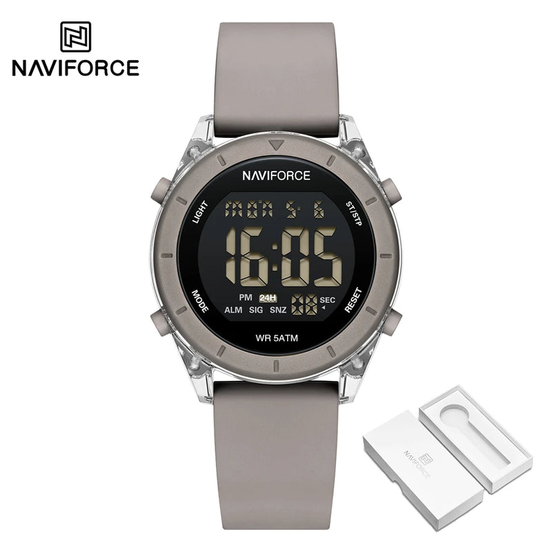 NAVIFORCE Sports Watch 2024 New Fashion Watches Waterproof Electronic LED Luminous Wristwatch Women's Sport Digital Round Clock