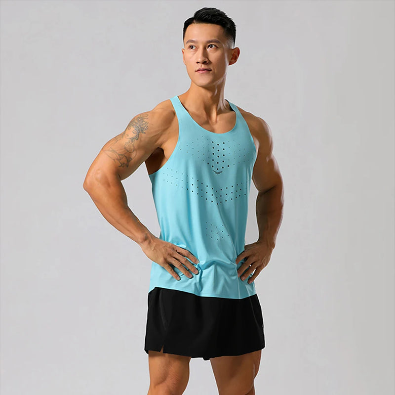 Men Tank Top Runnning Speed Singlet Fitness Shirt Women Sleeveless Vest Athlete Track Field Singlet Customization