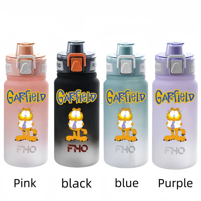 Garfield 750ml Plastic Anti-drip Water Bottle for Fitness and Sports Drinking  Large Capacity  Children Students