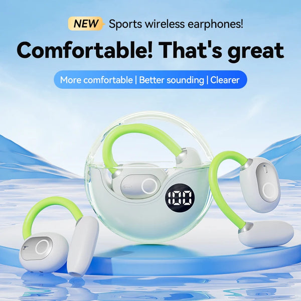 M80 Wireless Earphones ANC Bluetooth Headphone LED Display Wireless Headset Open Earbuds WIth Mic For Sports Running Cycling