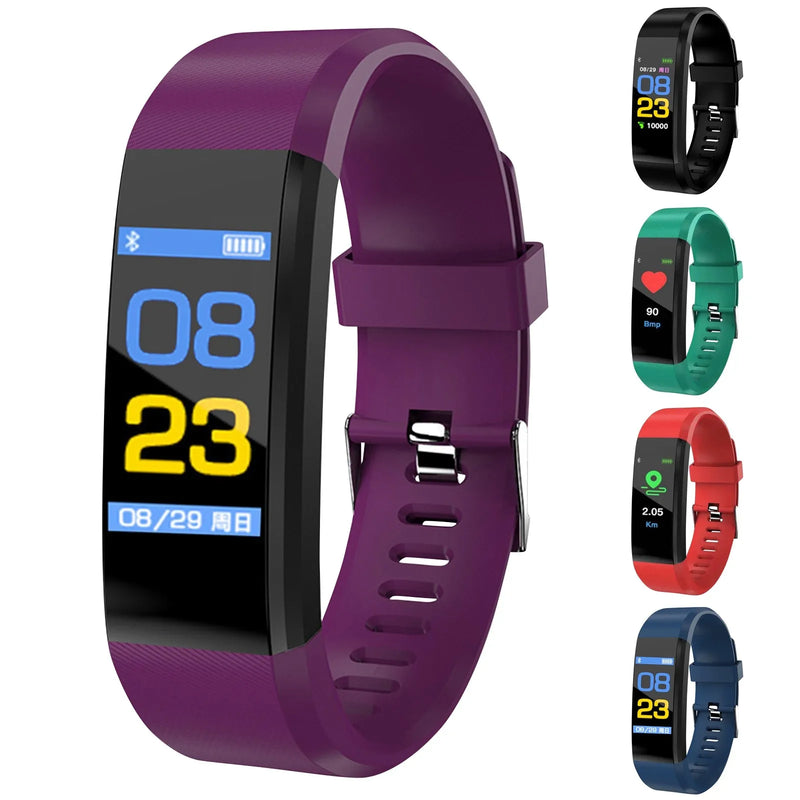 Waterproof Simple Smart Bracelet Sleep Detection Heart Rate Blood Pressure Blood Oxygen Sports Pedometer Watch For All People