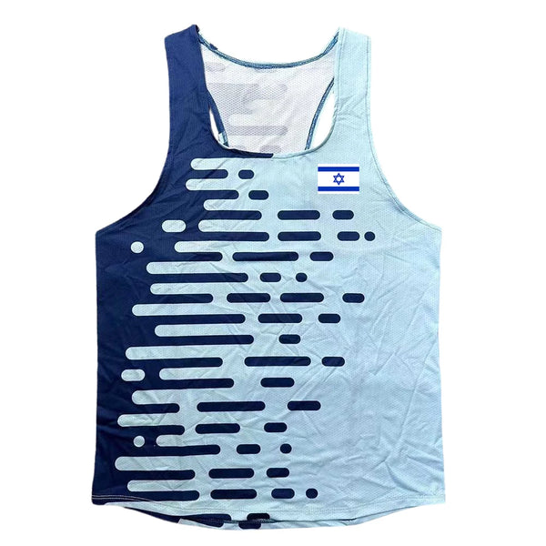 Israel Run Athletics Tank Top Runnning Speed Singlet Fitness Shirt Mens Clothing Guys Sleeveless Track Field Vest Customization