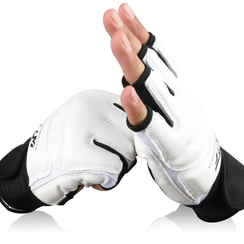 Half Finger Boxing Gloves PU Leather Karate Muay Thai Training Workout Gloves Foot Protector Taekwondo Gloves