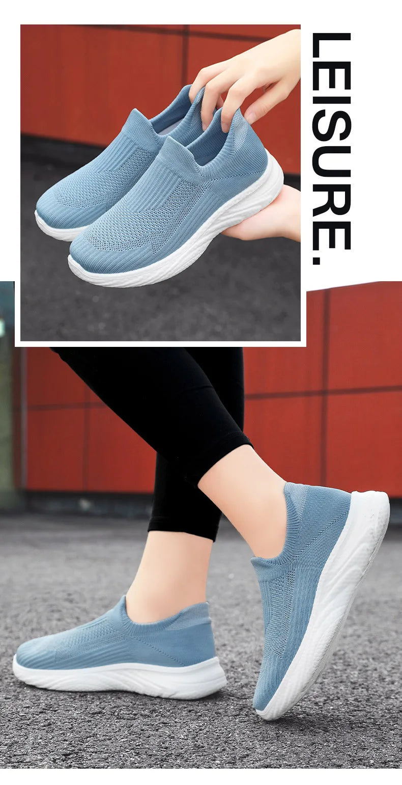 Knitted fabrics casual walking Shoes