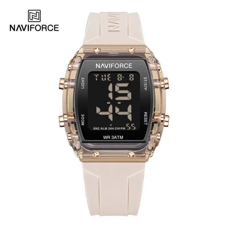 NAVIFORCE Women Wristwatch High Quality Waterproof Silicone Strap Clock Fashion Sport Luminous Electronic Watch Relogio Feminino