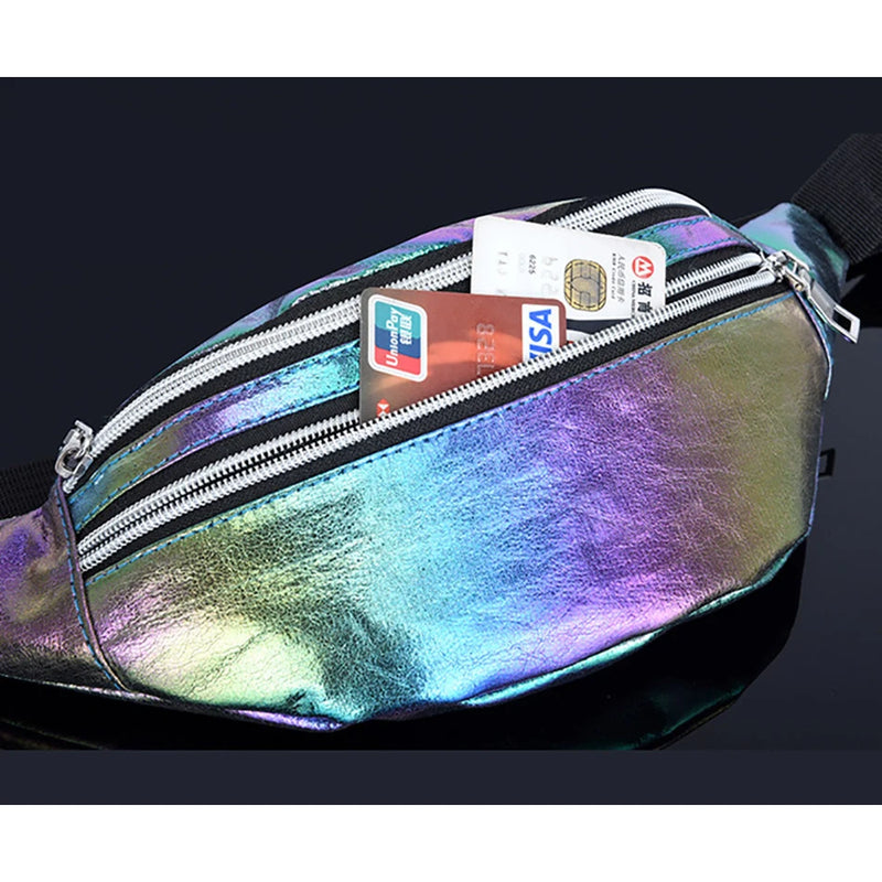 Men Women Fanny Waist Bag Pack Male Belt Pouch For Holographic Belly Banana Lady Kangaroo Bum Hip Side Sport Sachet Waistbag Sac