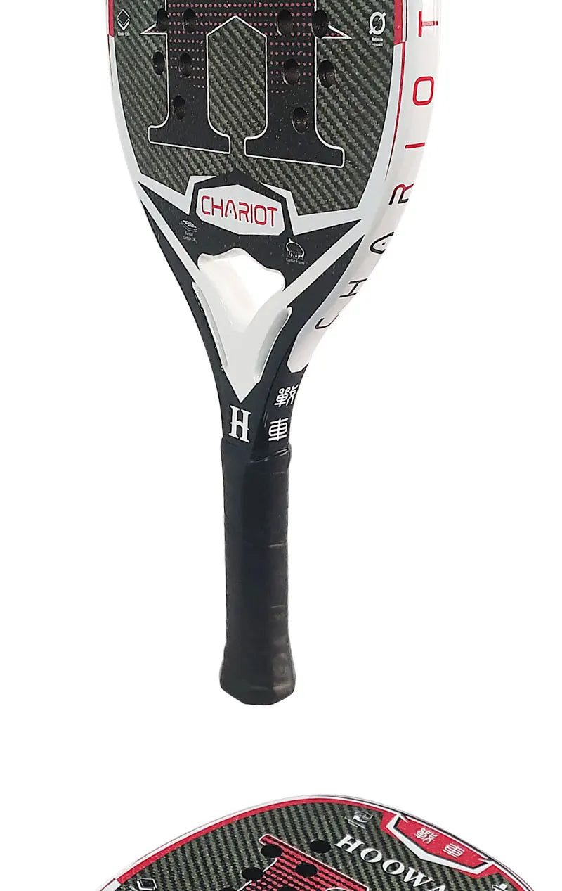 HOOWAN CHARIOT Beach Tennis Racket T700 Kevlar Carbon Fiber High-Grit Surface 20MM Mid-Hard EVA Core