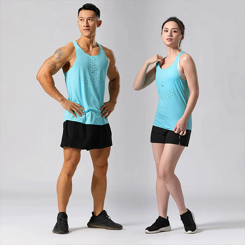 Men Tank Top Runnning Speed Singlet Fitness Shirt Women Sleeveless Vest Athlete Track Field Singlet Customization